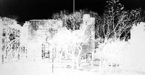 Gramercy Park III: Spring 1995 Unique camera obscura, silver-gelatin print 2 panneaux :